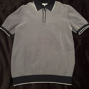 Reiss Monochrome Zip Polo
